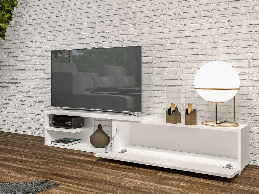 Tolóajtós TV asztal/szekrény Mirjan Augurus (fehér)