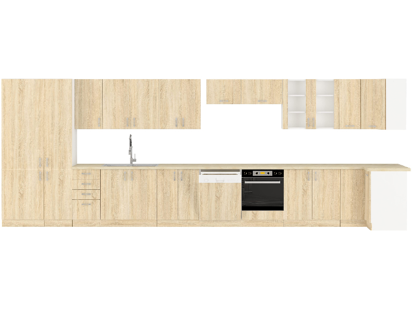 Beépített mosogatógép ajtó Sylrona ZM 570 x 446 (sonoma tölgy + fehér)