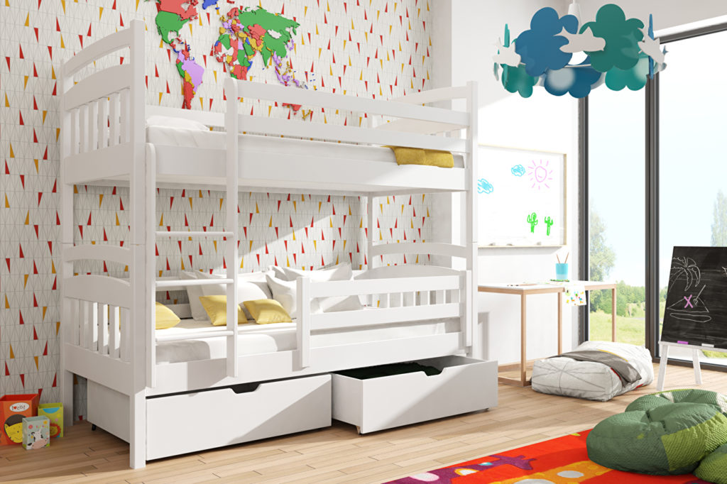  Gyerekágy 90 x 190 cm Galvin (ágyráccsal és tárolóhellyel) (fehér) - szerezze be ezt az ágyat