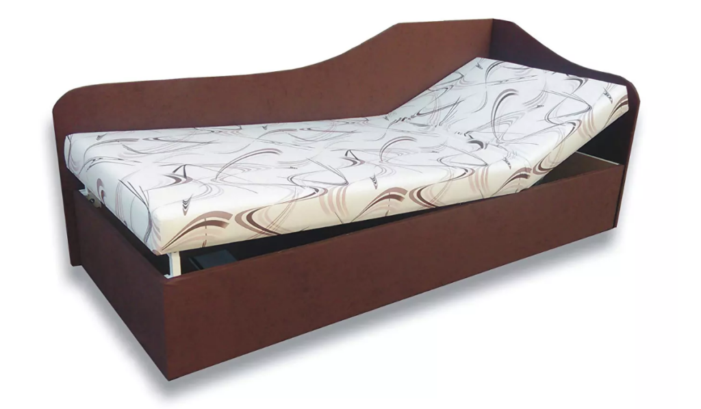 Egyszemélyes ágy (dívány) 90 cm Abigail (Sand 10 + sötétbarna 40) (J) 