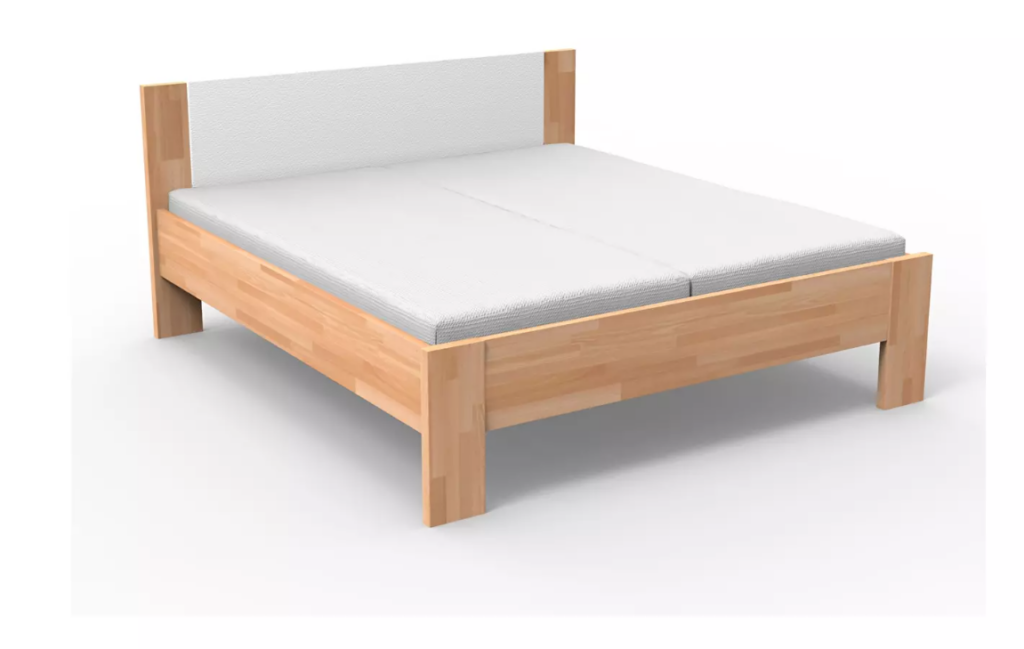 Franciaágy 210x200 cm Nicky -kárpitozott fejtámla (masszív)