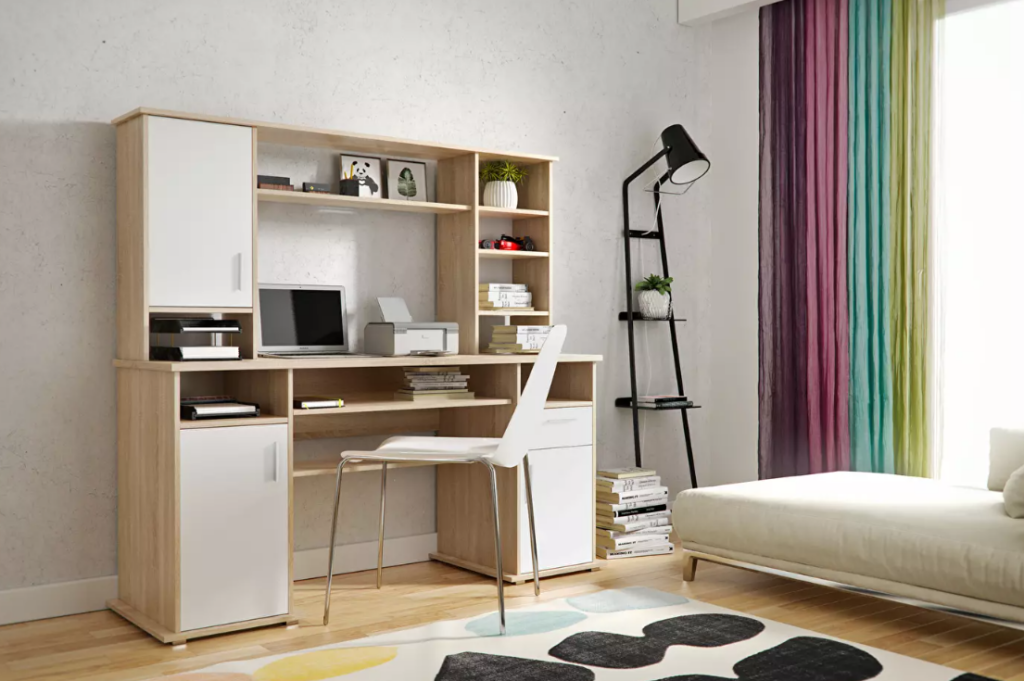 A Viva számítógépasztal elegendő heyet nyújt a könyveknek, füzeteknek és a noteebooknak.