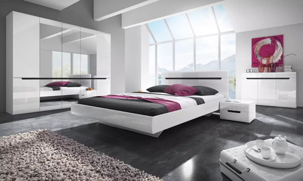 Hálószoba Hayle 1 (fehér + magasfényű fehér)