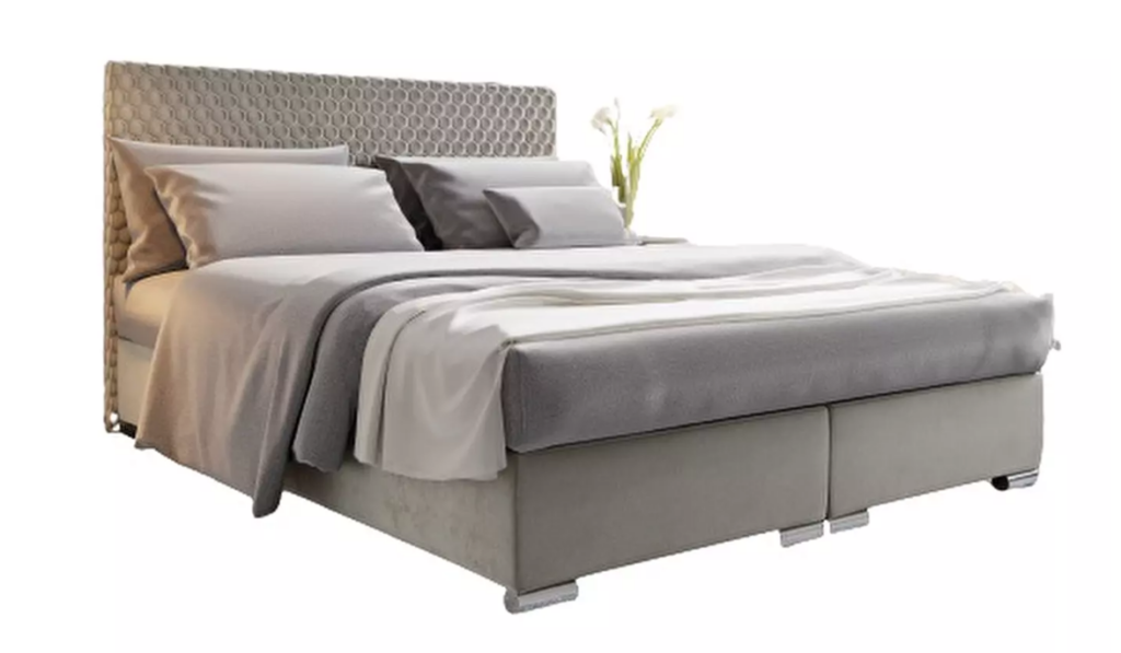  Kétszemélyes ágy 180 cm Harlan (szürke) (ágyráccsal, matraccal és tárolóhellyel)  - gondoskodik a megfelelő kényelemről.