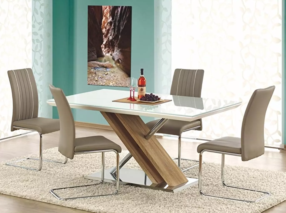 Étkezőasztal Nascido (6 fő részére) (szonoma tölgy + fehér)