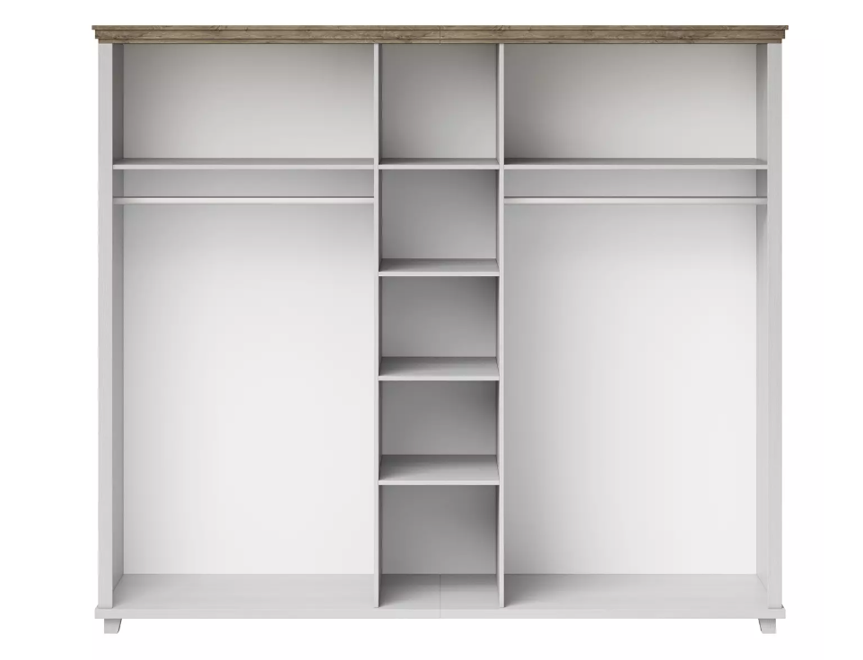 Ruhásszekrény tükörrel Elvina S Typ 21 (fehér hamu + lefkas tölgy)