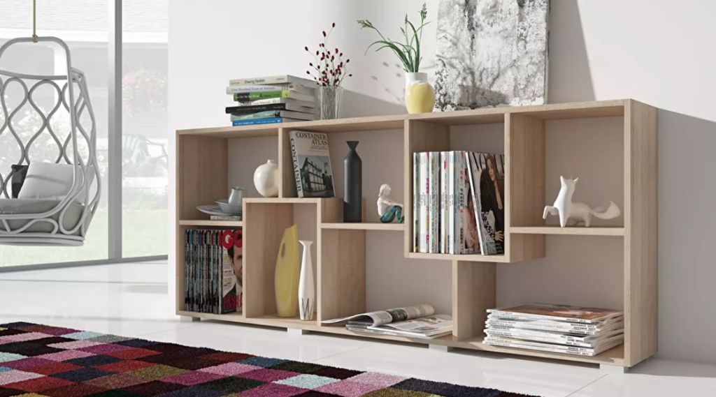 Könyvespolc Veley (fehér + fekete)