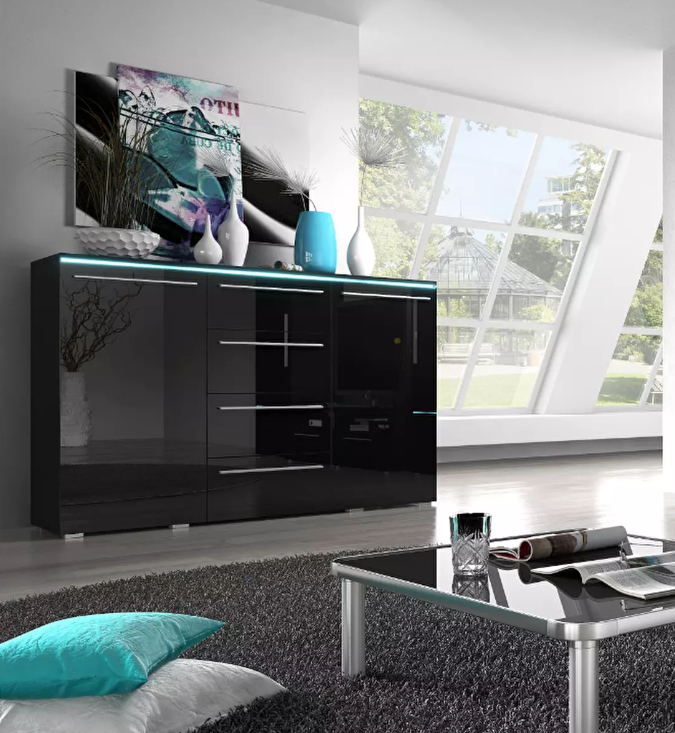  Komód Alyce Typ 26 (magasfényű fekete) 