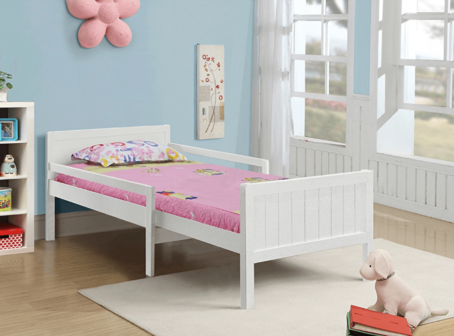 Egyszemélyes ágy 90 cm Elunna (fehér) (ágyráccsal)  - válassza ezt az ágyat gyermekének