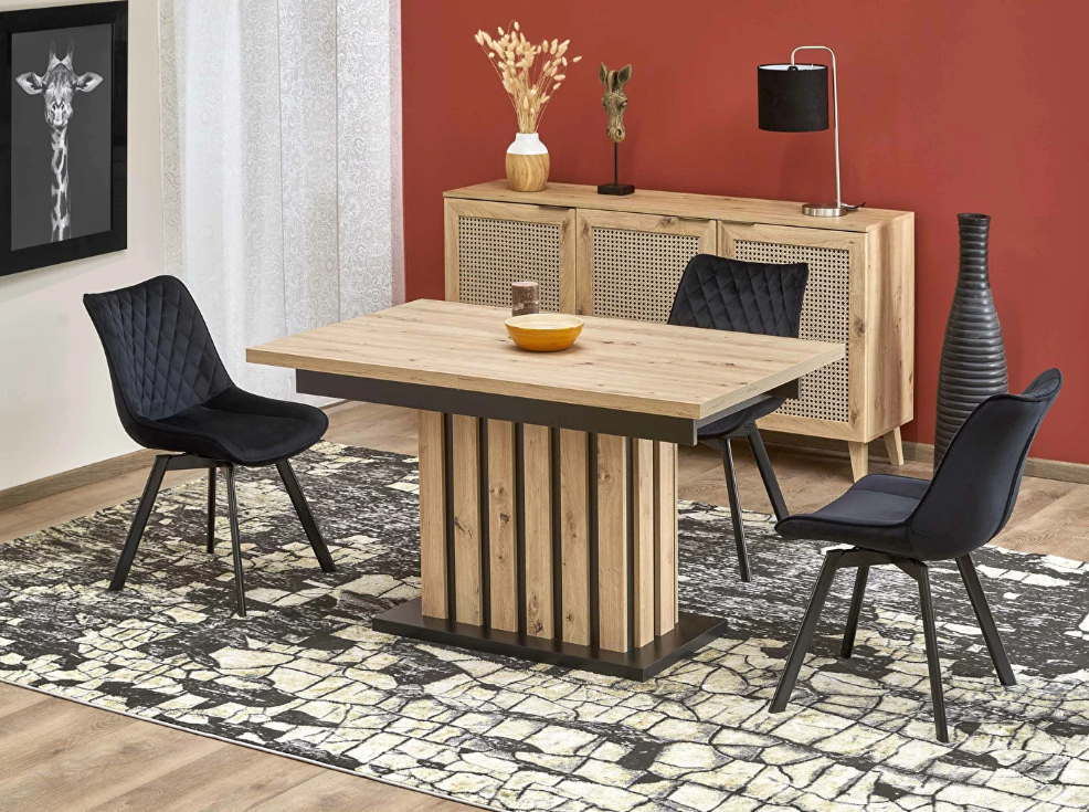 Széthúzható étkezőasztal 130-180 cm Lalia (fekete) (6 8 fő részére) a tökéletes élményhez.