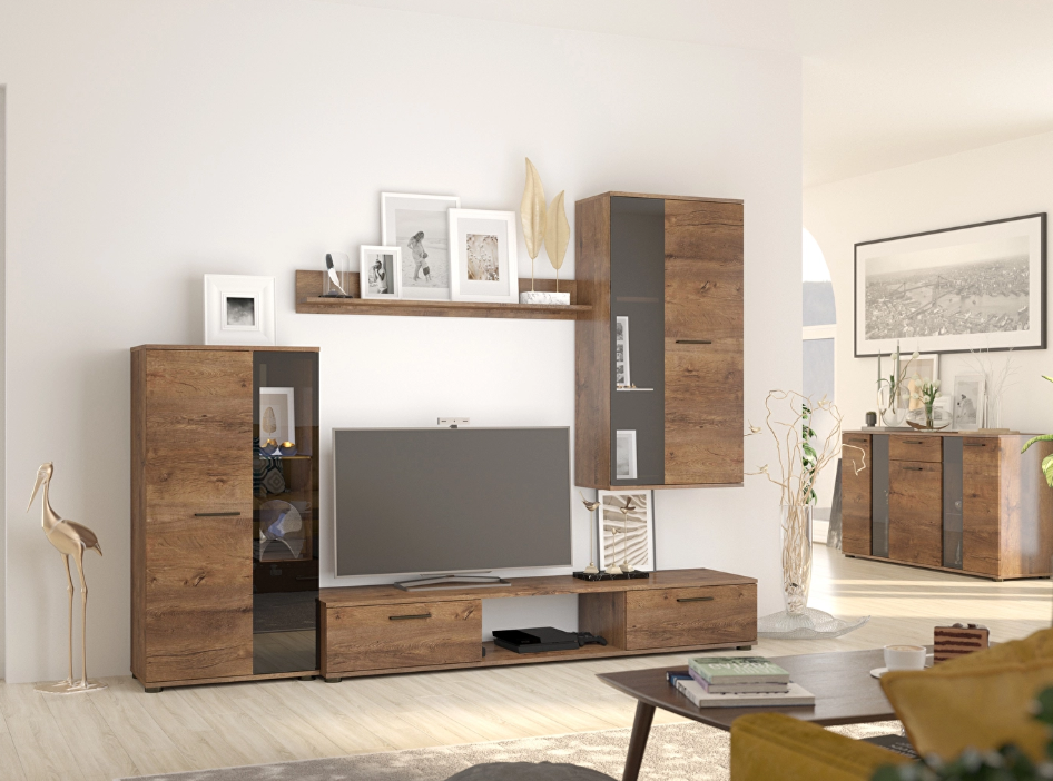 Vitrin Saul (tölgy lefkas) (világítás nélkül) - praktikus és elegáns.