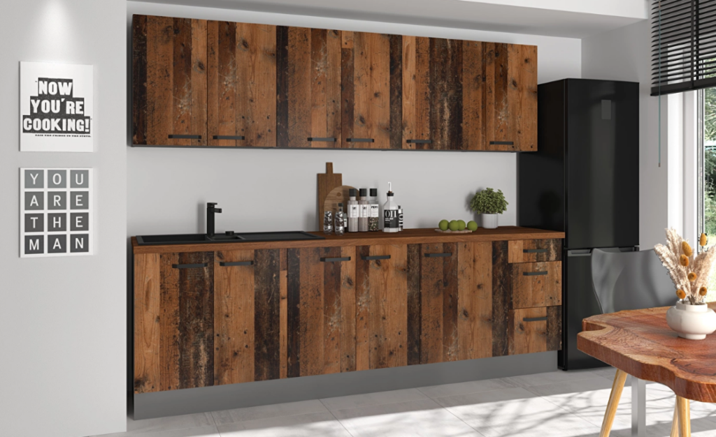 Felső konyheszekrény Oldie 80 G-72 2F (Antracit + Old style) - risztikus, esztétiukus.