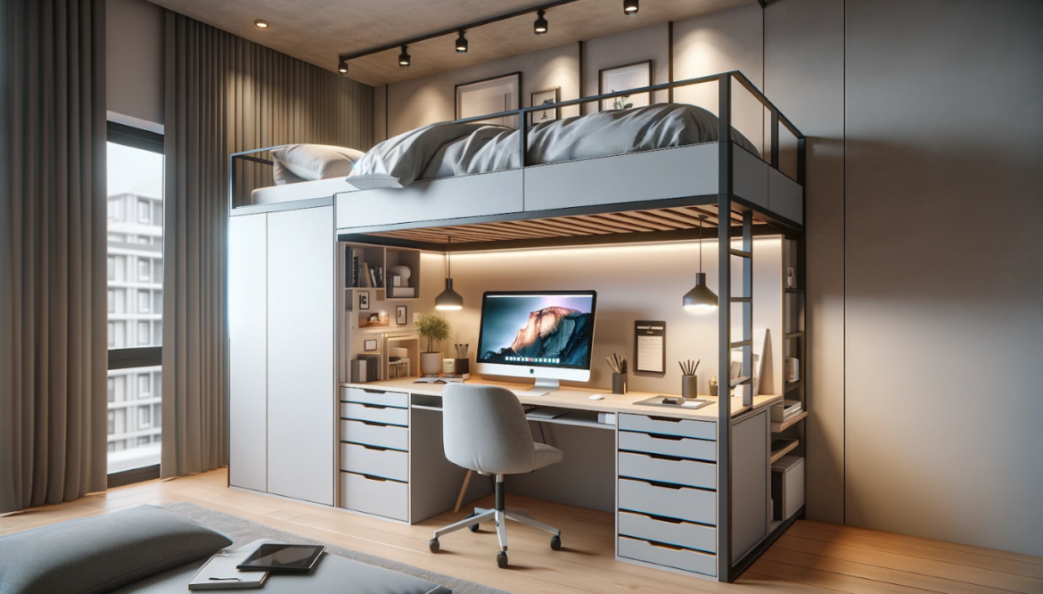 Emeletes ágy íróasztallal