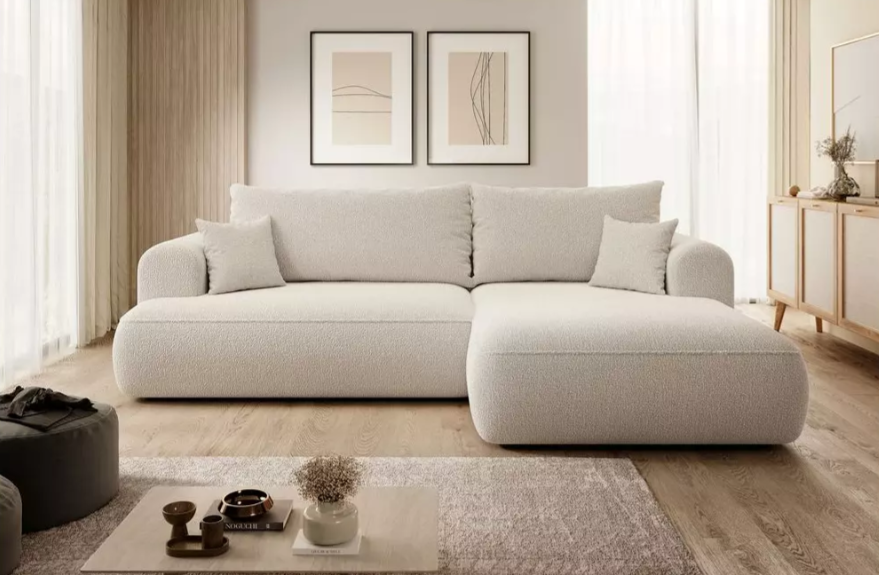 Sarokkanapé Olivo U (J) (bézs + fekete) - kényelem és esztétika egy bútorban. Hygge stílus