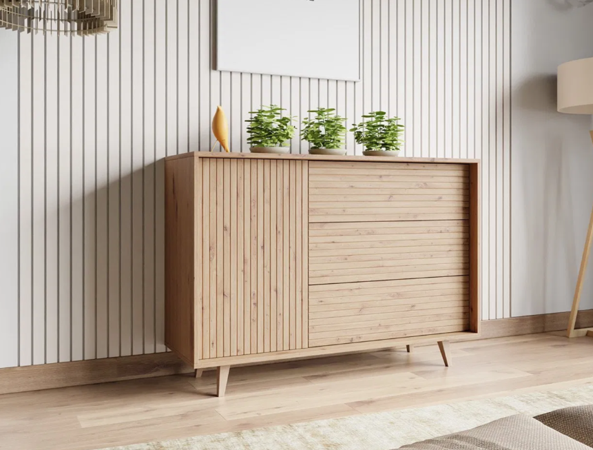 Komód Treksona 1D3SZ (artisan tölgy)
-minimalista kinézet, praktikusság.