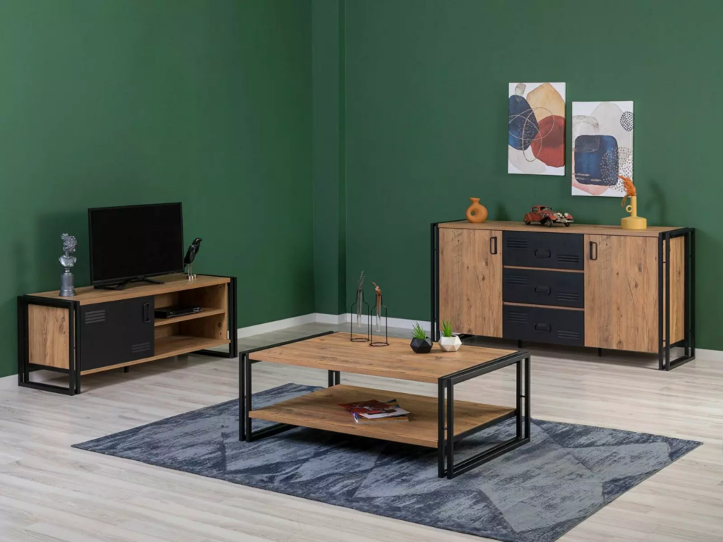  bútorok története- modern zöld nappali