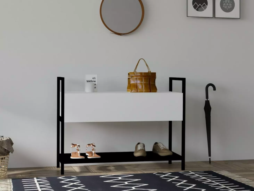 minimalista fehér cipőszekrény