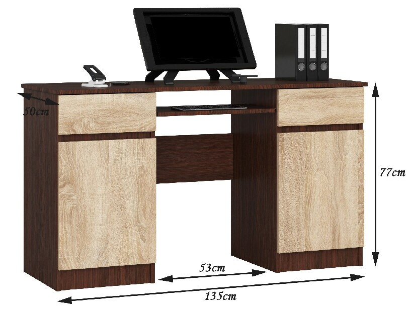 PC asztal Bahadur (wenge + szonoma tölgy)