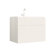 Fürdőszoba szekrény mosdó alá Maeve (fehér + extra magasfényű fehér)