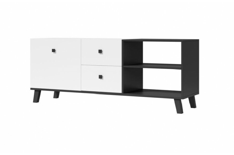 TV asztal / szekrény Milcombe M4 (fehér + fekete) 