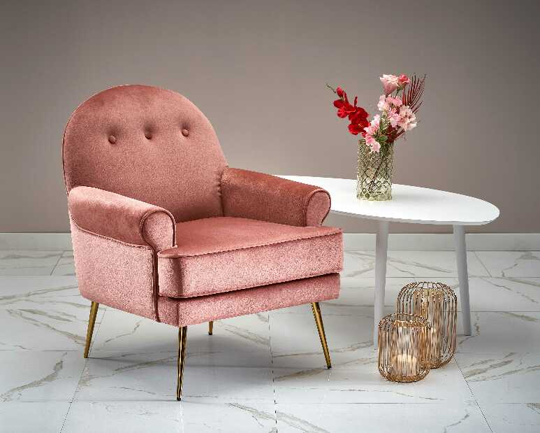 Relax fotel Shanae (rózsaszín + arany)