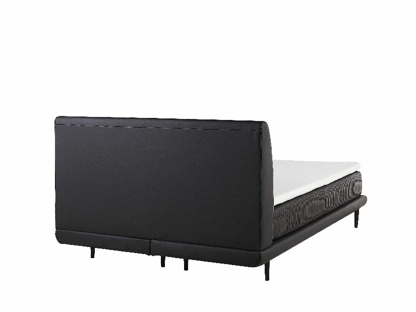 Kontinentális ágy 140 cm MADOM (szintetikus bőr) (fekete)