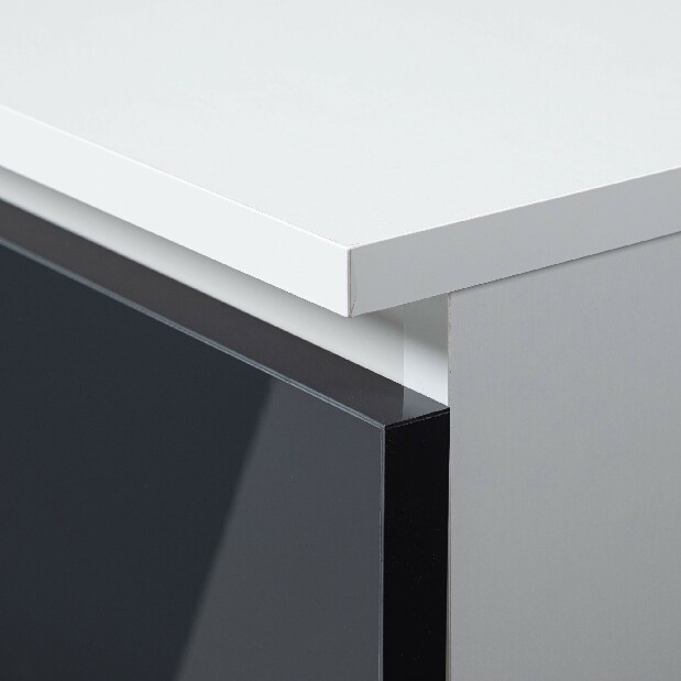 PC asztal Benicio (fehér + fényes grafit) (B)