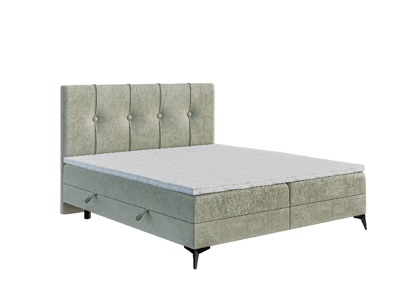 Egyszemélyes ágy Boxspring 120 cm Roseann (világosbézs) (matraccal és tárolóhellyel)