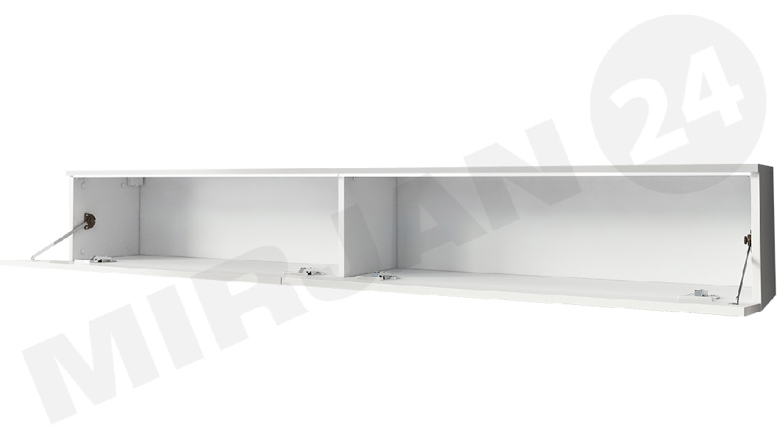 TV asztal/szekrény Mirjan Dilune 180 (wotan tölgy + fényes fehér) (fehér LED világítás)