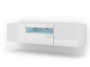 TV asztal/szekrény Aurora (fényes fehér) (LED)