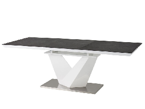 Széthúzható étkezőasztal 120-180 cm Allegra (fekete + fehér) (4 és 8 fő részére)
