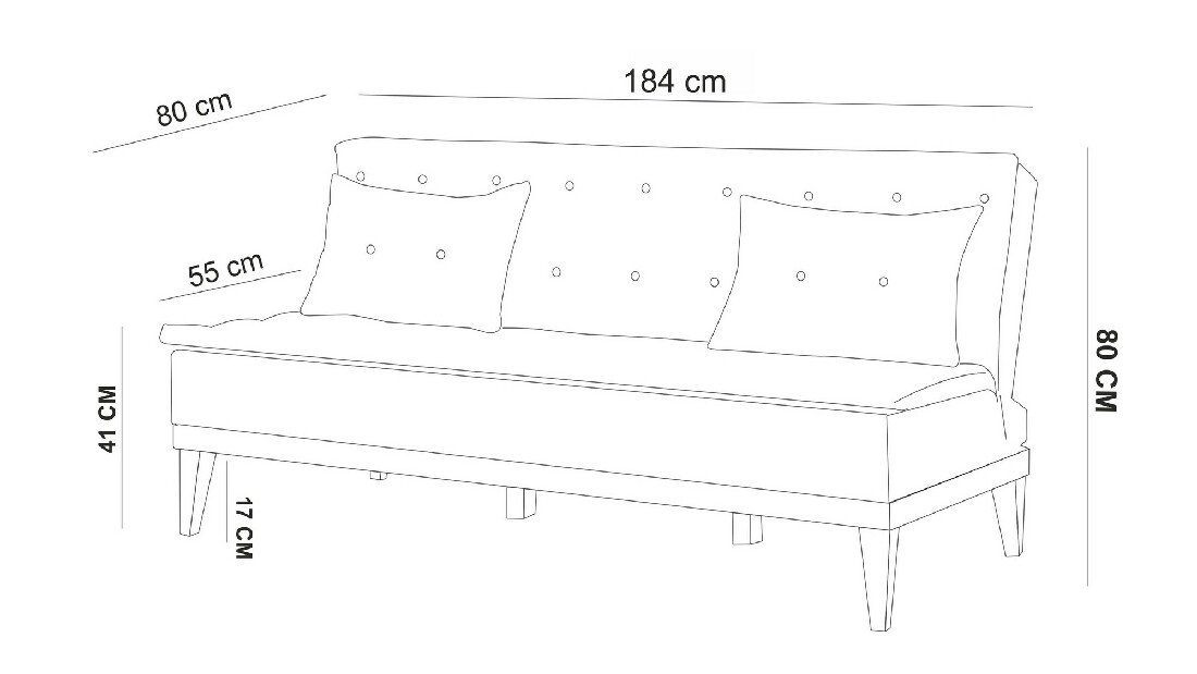 Háromszemélyes kanapé Fiorucci (zöld)