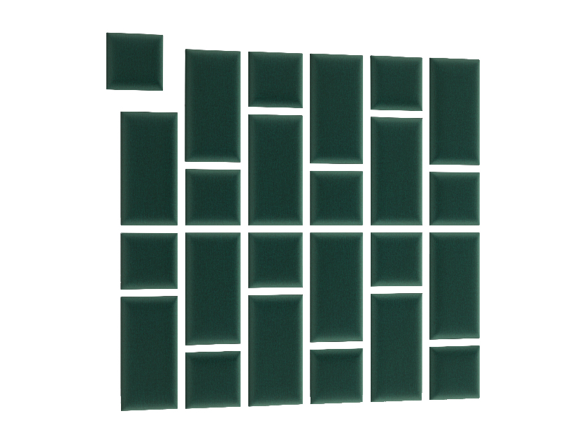 Kárpitozott panel 24 db. Quadra 180x180 cm (zöld)