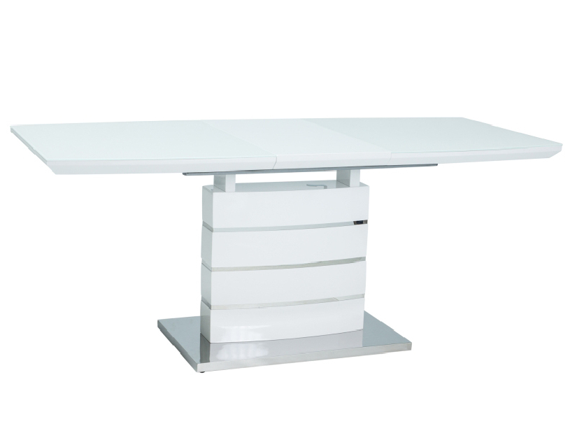 Széthúzható étkezőasztal 140-180 cm Leisha (fehér + fehér) (4 és 8 fő részére)