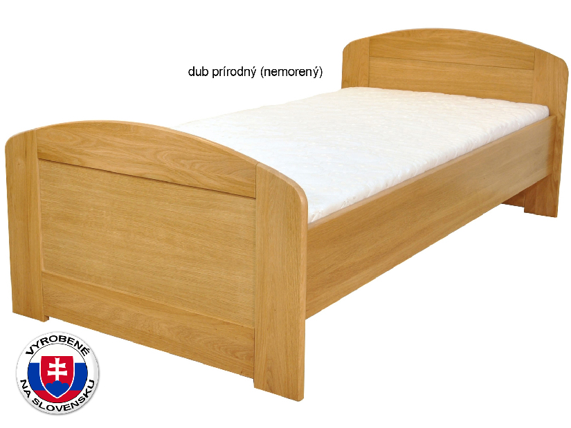 Egyszemélyes ágy 120 cm Petronila domború támla a lábaknál (masszív)
