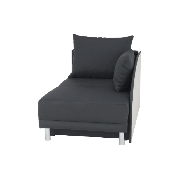 Szétnyitható kanapé Laren (B) (szürkés fekete + fehér varrás) *kiárusítás