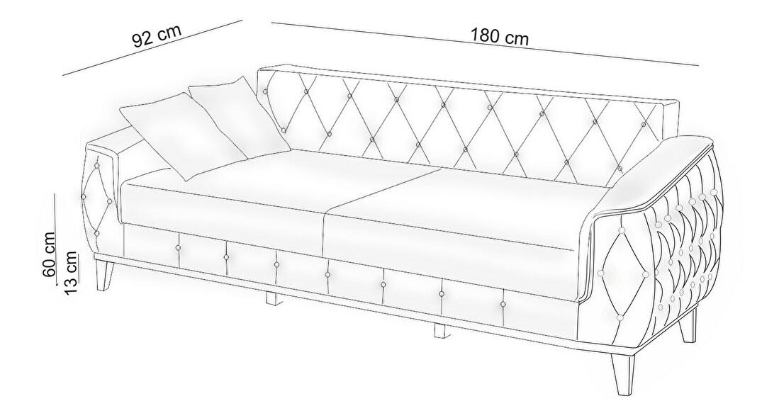 Háromszemélyes kanapé Mimi (barna)