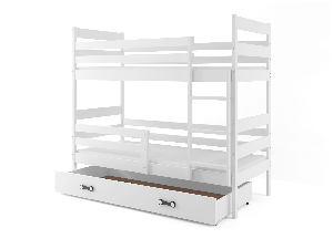 Emeletes ágy 80 x 160 cm Eril B (fehér + fehér) (ágyrácsokkal és tárolóhellyel)