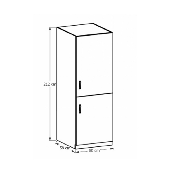 Alsó konyhaszekrény beépített hűtőhöz D60ZL Provense (fehér + andersen erdei fenyő) (J)