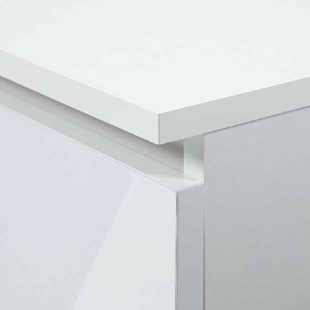Sarok PC asztal Bevin (fényes fehér) (B)