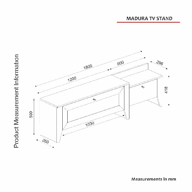 TV asztal/szekrény Malorka (tölgy)