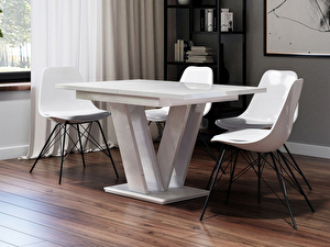Széthúzható asztal Hildaria (fényes fehér)