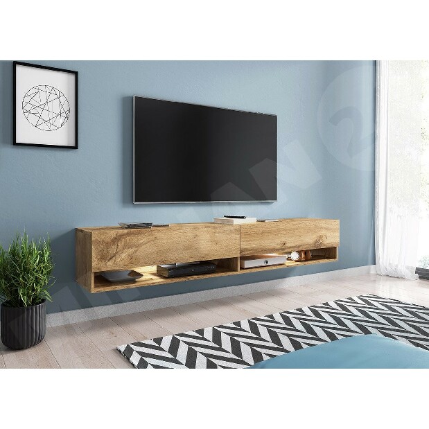 TV asztal/szekrény Aldesia 180 (wotan) (RGB LED világítás Mirjan színes)