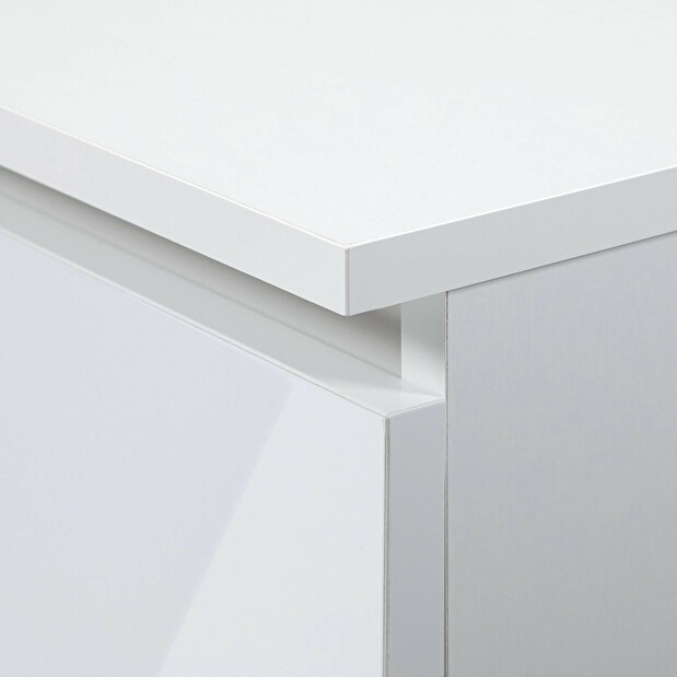 PC asztal Benicio (fehér + fényes fehér) (J)