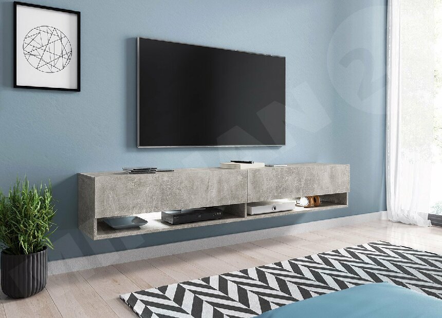 TV asztal/szekrény Mirjan Aldesia 180 (smart beton) (RGB LED világítás Mirjan színes)