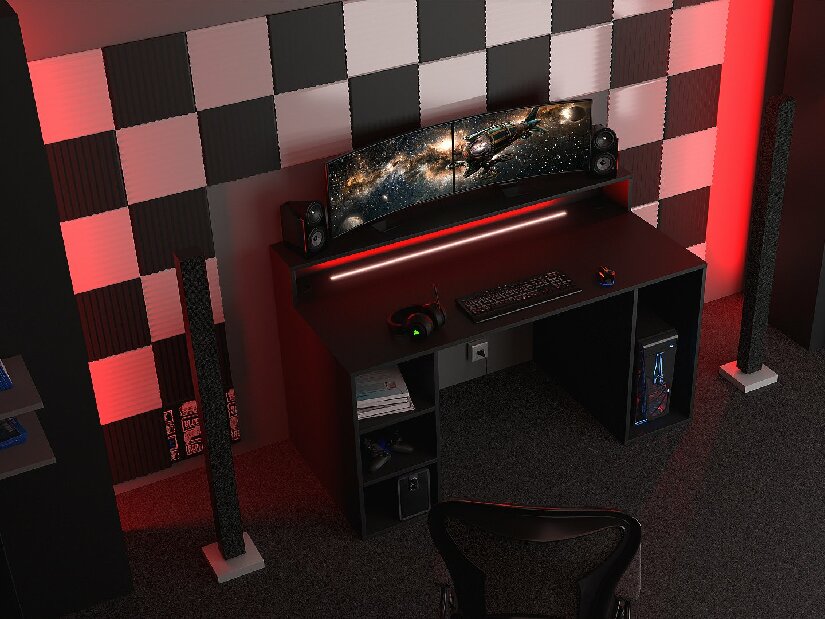 Gamer PC asztal Endechor (fekete)
