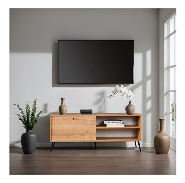 TV asztal/szekrény Zenna (tölgy + fekete)