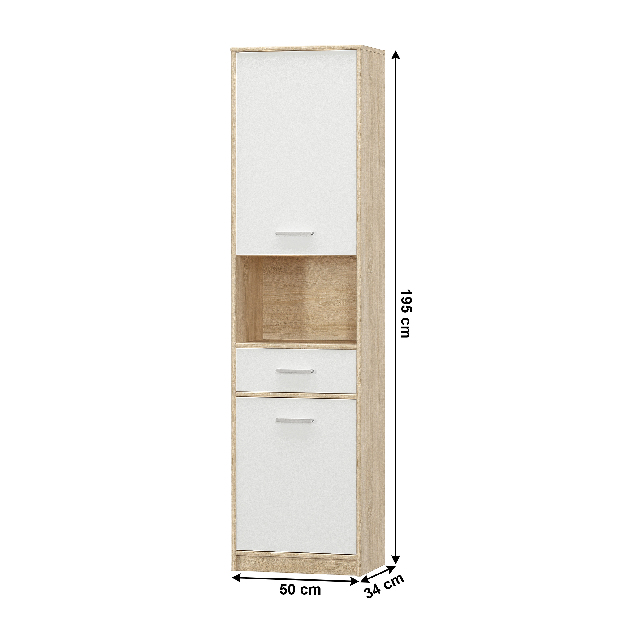 Polcos szekrény Thornham 2D1S (fehér)