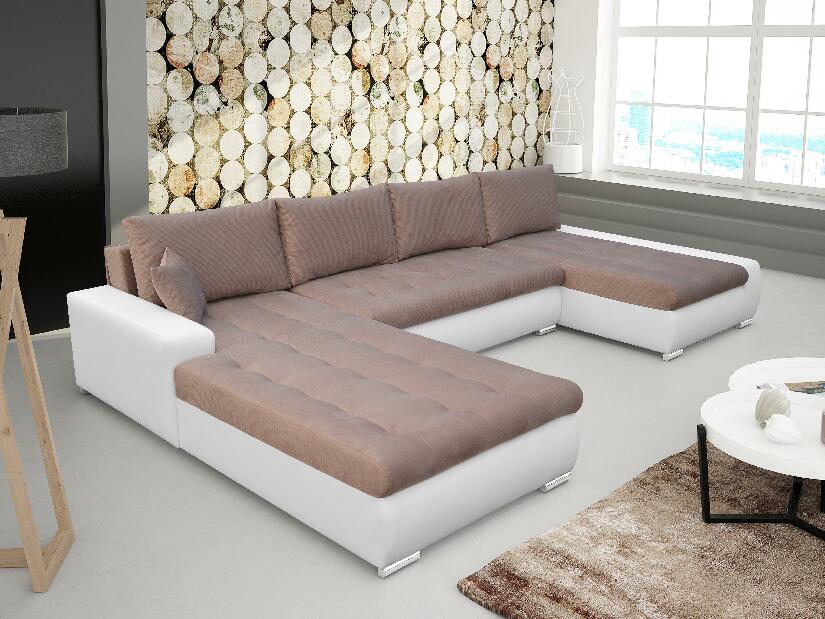 U-alakú sarok kanapé Nemisa U (barna + fehér) (B)