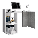 Számítógépasztal Adrean (beton + fehér)